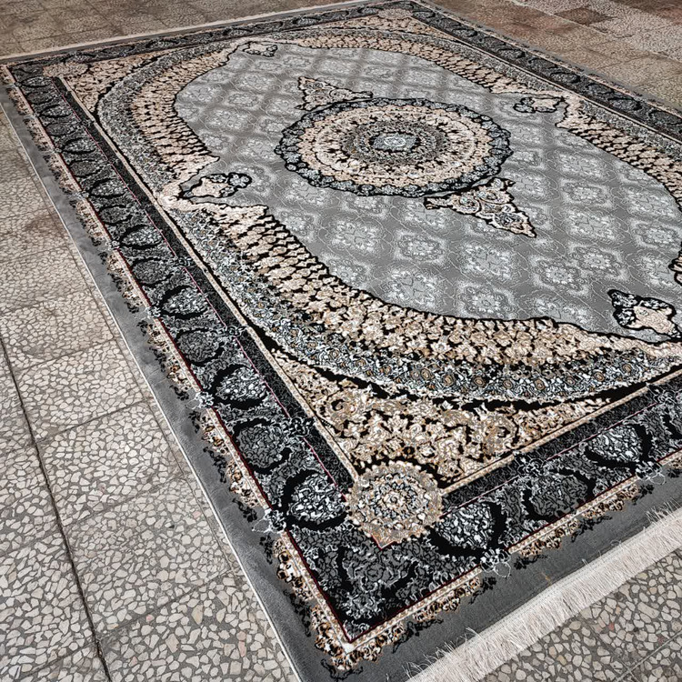 نمای زاویهدار از فرش عارف رنگ فیلی، مناسب دکوراسیون مدرن و کلاسیک