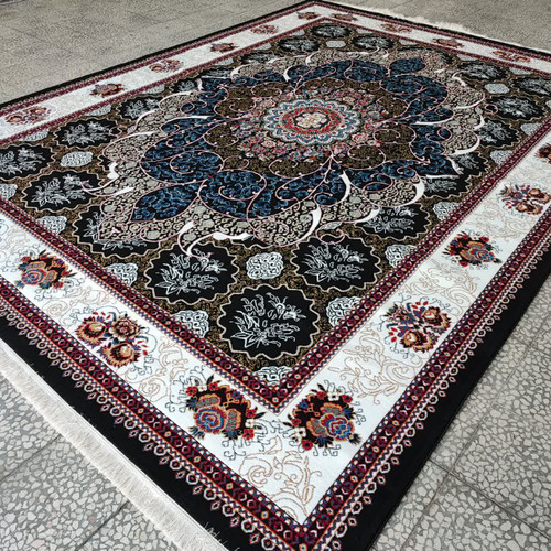 فرش چکاوک سورمهای 500 شانه با رنگ غنی سورمهای و طرحهای جذاب که به فضای شما زیبایی و آرامش میبخشد. مناسب برای سالنهای پذیرایی و اتاقهای خواب