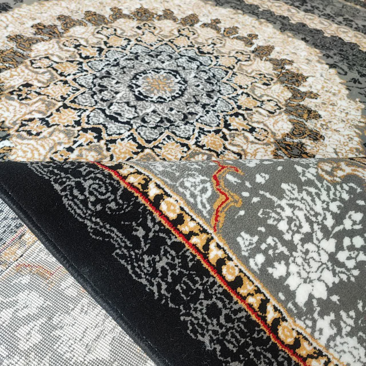 عکس نمای نزدیک فرش صدرا مشکی 500 شانه ارزان قیمت در فرش موسوی