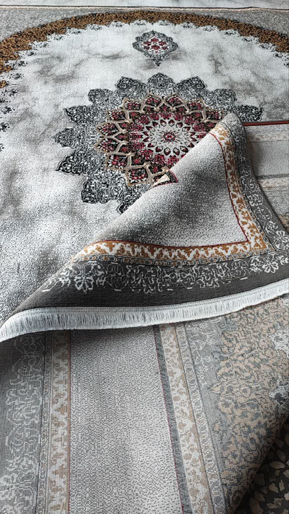 جزئیات دقیق و بافت فشرده فرش مرمر صدفی 500 شانه تراکم 1500، با رنگ صدفی جذاب که به راحتی با هر نوع دکوراسیونی هماهنگ میشود