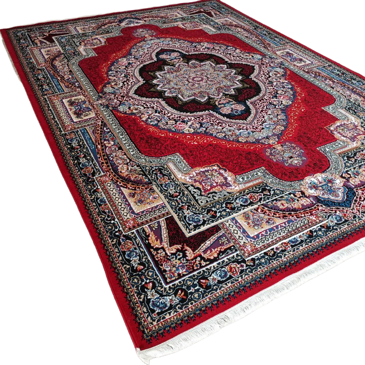 فرش باغ معلق لاکی 500 شانه با رنگهای ملایم و طرح باغ معلق که به فضای منزل شما زیبایی و آرامش میبخشد | فرش با نخ پلی استر و تراکم 1500