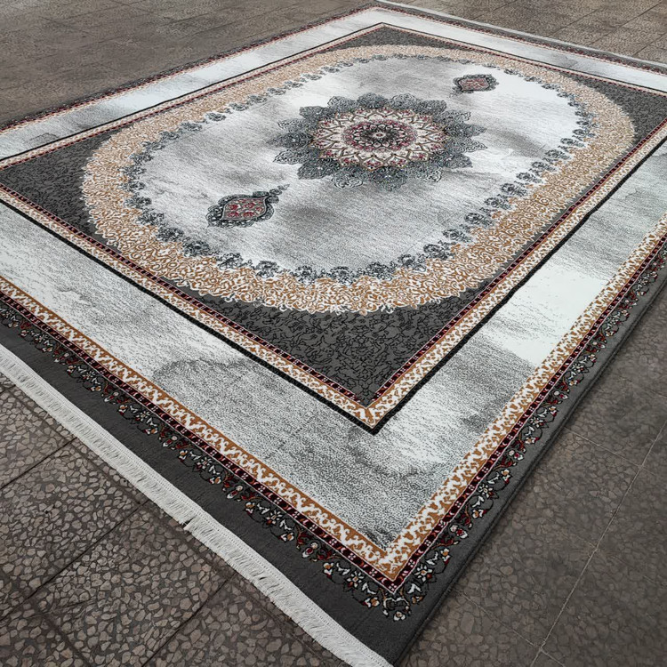 فرش بیتا صدفی 500 شانه با طراحی ظریف و رنگهای ملایم، ایدهآل برای دکوراسیونهای مدرن و کلاسیک، با تراکم 1500 و نخ پلی استر مقاوم"