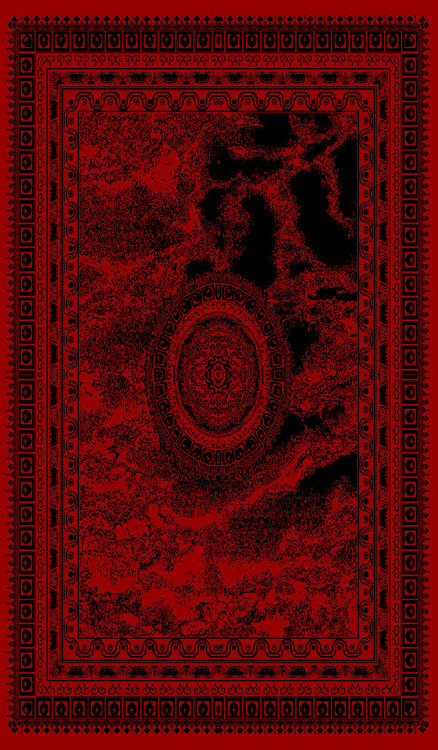 تصویر کامل فرش ایتالیا لاکی ۵۰۰ شانه تراکم ۱۵۰۰ با رنگ لاکی غلیظ و نقش گلهای کلاسیک، مناسب دکوراسیون لوکس منزل.