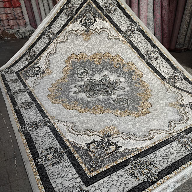 فرش 500 شانه تراکم 1500 مدل کرشمه نقره ای(+ارسال رایگان)