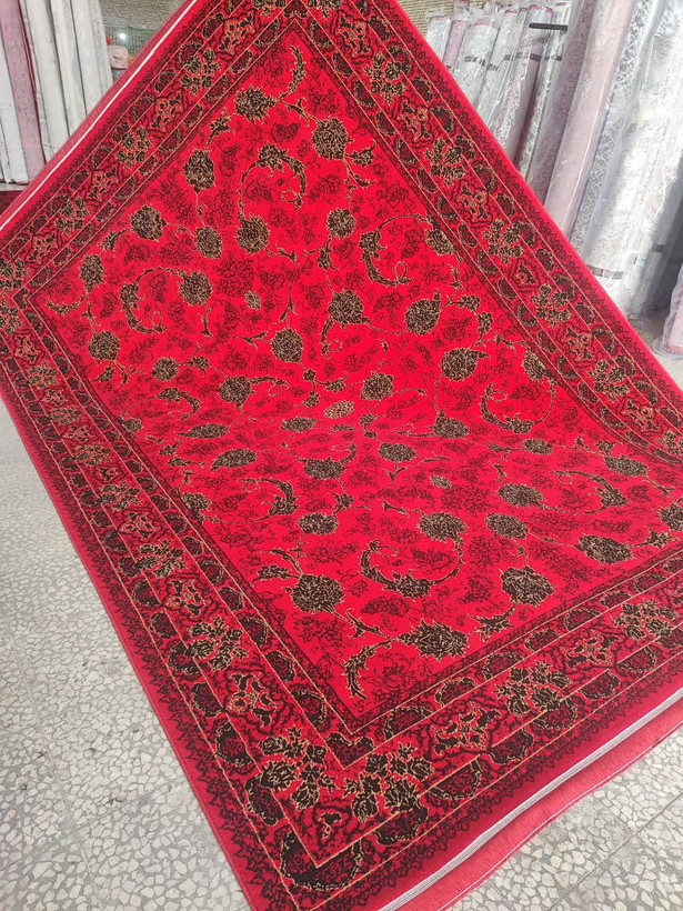 فرش 500 شانه طرح 700 تراکم 1500 رنگ لاکی مدل ملک (ارسال رایگان)